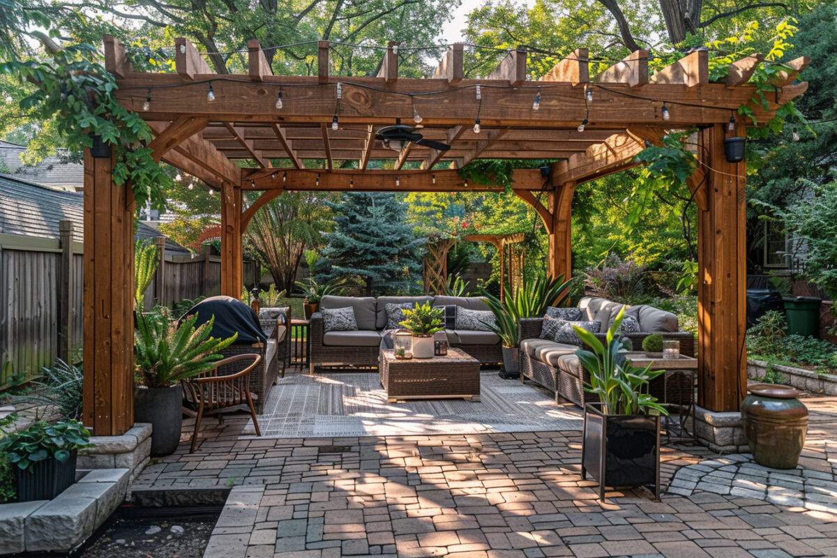 Découvrez comment une pergola devient un espace de vie extérieur multifonctionnel