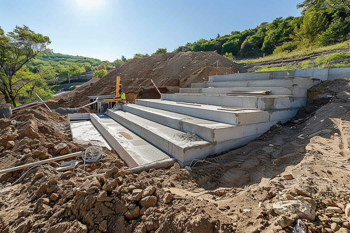 Les défis à relever pour construire une terrasse en béton sur un terrain en pente