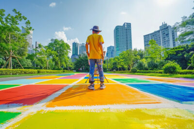 Utilisation de la peinture pour délimiter les espaces ouverts