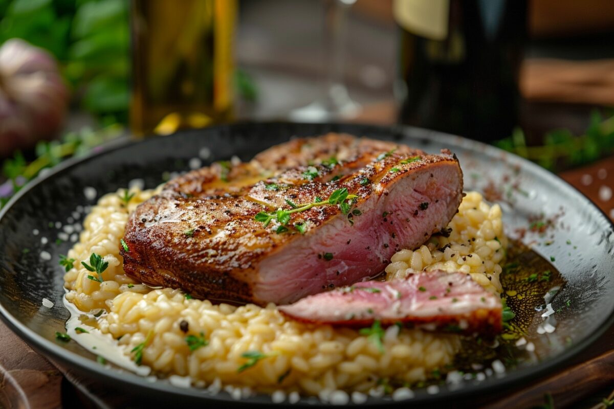 Epatez vos invités : dévoilez le secret d'un magret de canard parfait et d'un risotto d'épeautre succulent