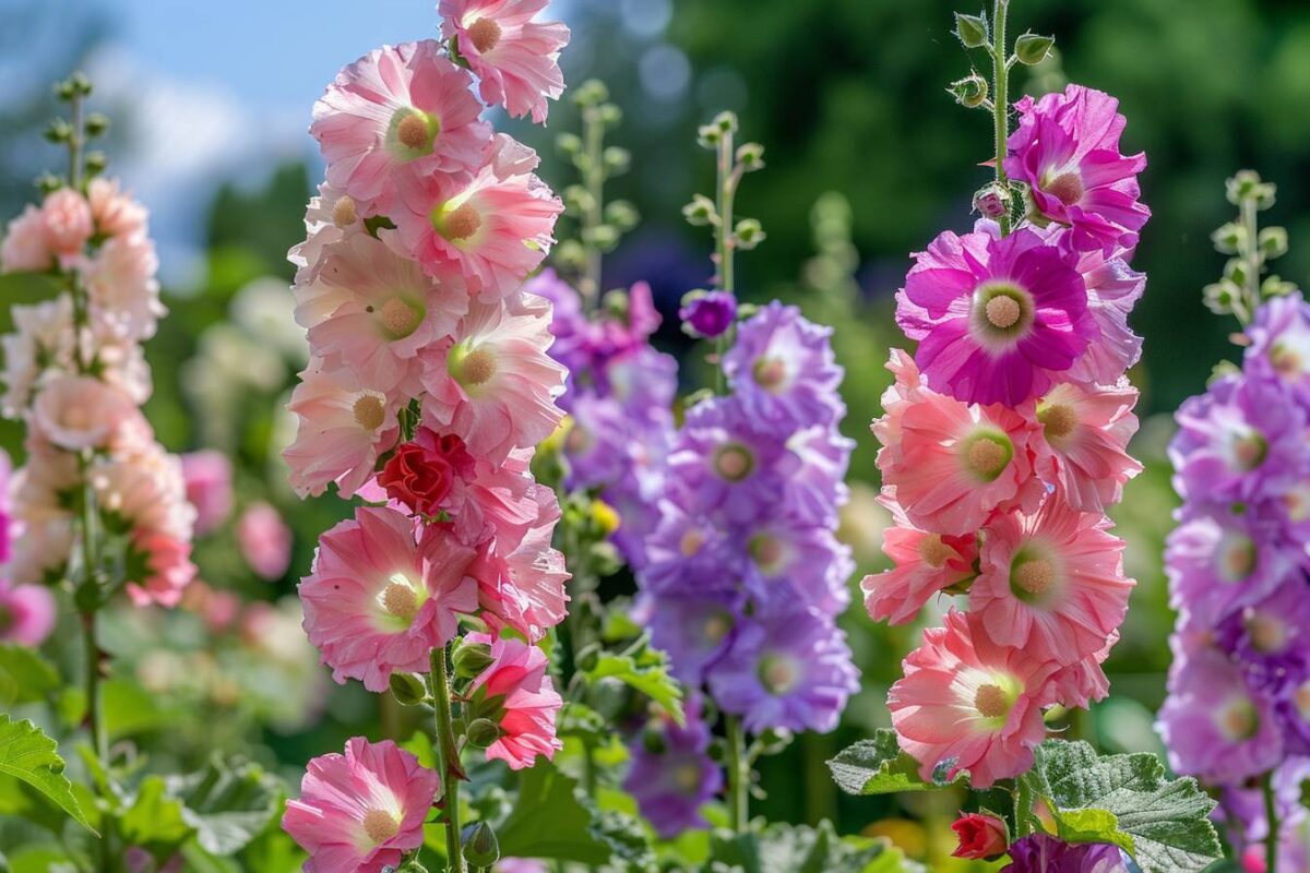 Voici ces conseils ultimes pour garder vos roses trémières éclatantes jusqu'à l'automne