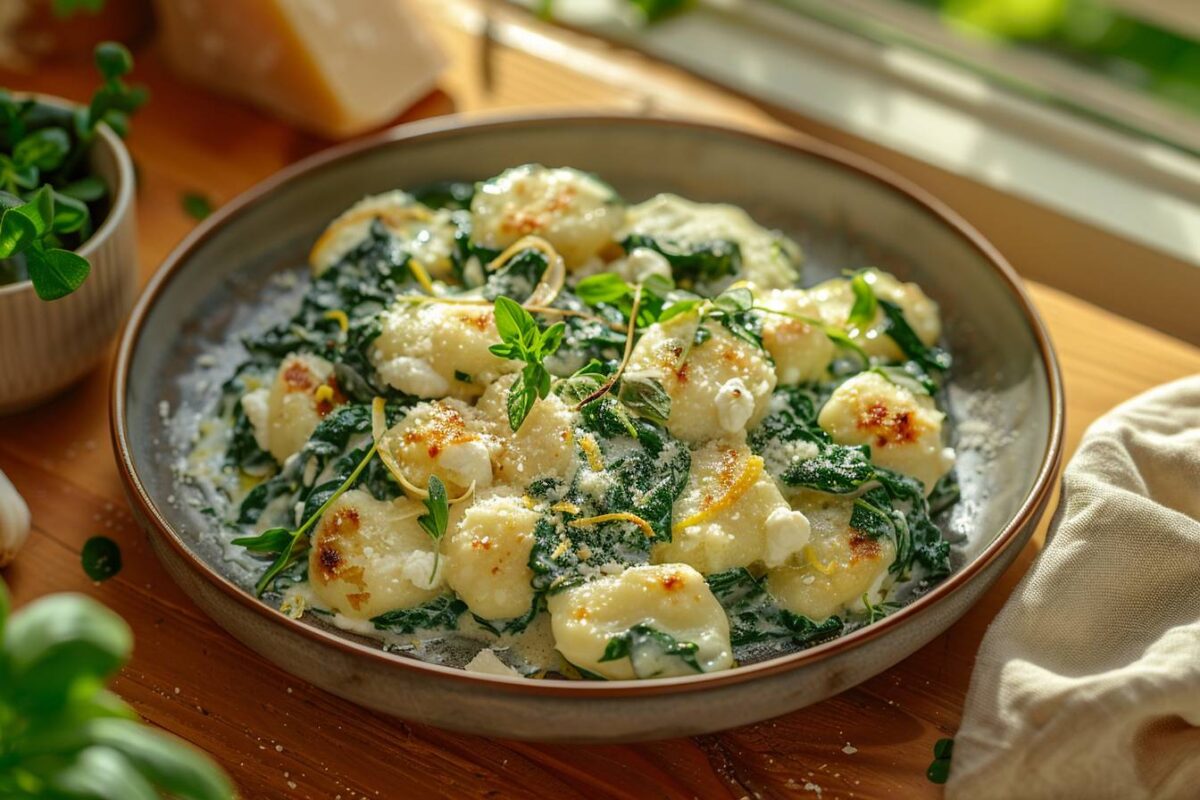Voici comment préparer des gnudis ricotta épinards avec une sauce ail et citron qui émerveillera vos invités